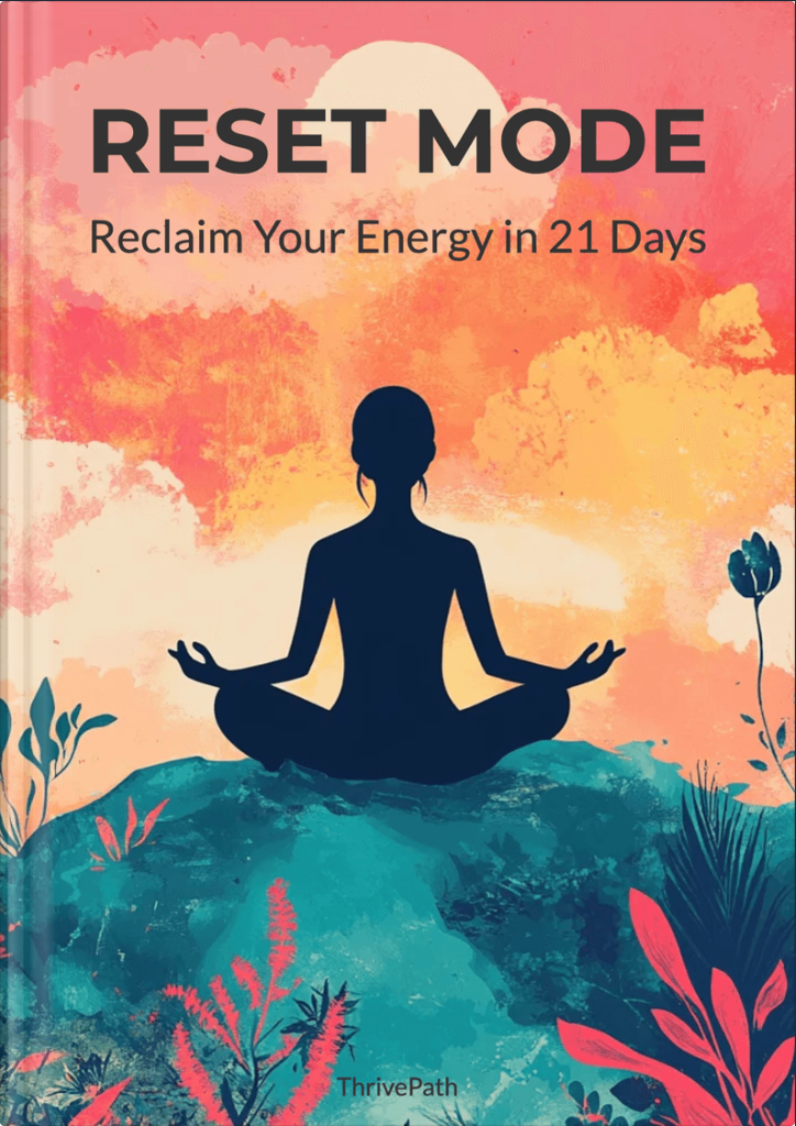 Reset Mode ebook cover – 21-day guide to restore energy and reduce burnout